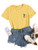 Romwe Women's Summer Short Sleeve Crew Neck Casual Basic T-Shirt Tee Tops Yellow X-Small