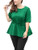 uxcell Women's Plus Size Short Sleeves Twisted Knot Front Peplum Top Saint Patrick's Day 3X Green