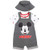 Disney Mickey Mouse Baby Boys French Terry Shortalls T-Shirt Hat Set Grey 3-6 Months