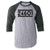 Pop Threads Prisoner 24601 Halloween Costume Gray M Raglan Baseball Tee Shirt