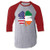 Irish American Flag Shamrock St. Patrick's Day Red L Raglan Baseball Tee Shirt