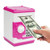 Setibre Piggy Bank- Electronic ATM Password Cash Coin Can Auto Scroll Paper Money Saving Box Toy Gift for Kids -White Pink-