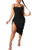 IyMoo Woman's Sexy Bodycon Dress - Sexy Dresses for Club Night Bodycon Dress Spaghetti Strap Drawstring Ruched Midi Club Dress Black