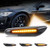 Amber LED Side Marker Turn Signal Light For BMW E84 E81 E82 E87 E88 E90 E91 E92 E93 E46 E53 X3 E83 X 1 - Sequential LEDs Smoke Lens Style Black Blinker Lamp - 2PCS