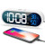 Beeasy Digital Alarm Clock-Small Digital Alarm Clock with LED Time Display- Dual Alarm Setting- Snooze- Humidity  and  Temperature Detect-Easy to Read Alarm Clocks for Bedroom-White