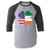 Pop Threads Irish American Flag Shamrock St. Patrick's Day Gray M Raglan Baseball Tee Shirt