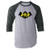 Pop Threads BatDad Superhero Dad Gift for Dad Costume Gray S Raglan Baseball Tee Shirt