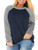 Womens Plus Size T Shirts 3X Casual Long Sleeve Tops Navy Blue 24W