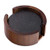 Slate Stone Rustic Beverage Drink Table Coasters Set with Acacia Wood Holder - Round, 4 Coasters