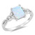 Rectangle White Simulated Opal Infinity Knot Ring .925 Sterling Silver Band Size 9