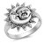 Sun Moon Universe Faces Ring New .925 Sterling Silver Band Size 10
