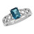 Silvershake 1.22ct. 7X5mm Genuine Octagon Shape London Blue Topaz 925 Sterling Silver Celtic Knot Solitaire Ring Size 5