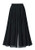 chouyatou Women's Elastic Waist A-Line Pleated Chiffon Cropped Wide Leg Pants Culottes -Large- Black-
