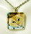 Orange cat art pendant and chain - CGP01-123
