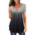 YUehswet Womens Short Sleeve Tops-Womens Plus Size Gradient Shirts Short Sleeve V-Neck Blouses Button Up Pleated Tunic Top Black