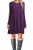 MOLERANI Women's Casual Plain Simple Long Sleeve T-Shirt Loose Dress -S- Purple2-