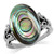 Silvershake Oval Shape Abalone Paua Shell Inlay 925 Sterling Silver Victorian Style Heart Knot Ring Size 12