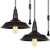 Plug in Pendant Light 2 Pack Hanging Pendant Light with Plug in 16.4ft Cord E26 Industrial Black Pendant Light Fixture for Diningroom Kitchen Bedroom