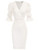 GRACE KARIN Women 1/2 Lotus Sleeve Bodycon Dress Surplice V-Neck Pencil Dress White S