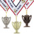 1st 2nd 3rd Place Cup Star Award Medals - 3 Piece Set (Gold, Silver, Bronze) Includes Ribbon