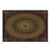 Lunarable Mandala Cutting Board- Traditional Mandala Chart Motif in Bohemian Cultural- Decorative Tempered Glass Cutting and Serving Board- Small Size- Green Brown and Mustard
