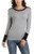 Dilgul Women's Crewneck Sweater Color Block Long Sleeve Knit Top Sweaters Gray S