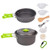 Baitaihem Camping Cookware Mess Kit 11 Pc Hiking Backpacking Picnic Cooking Bowl Non Stick Pot Pan Knife Spoon Set