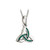 Solvar Trinity Knot Necklace Rhodium Plated  and  Green Enamel Irish Made