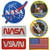 Lightbird NASA Patches 6 Pieces,Embroidered Sew On Space Patches,Tactical US Flag Patch (Hook and loop backing)