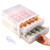 HappyBeeYo 60 Grid Large Capacity Egg Holder for Refrigerator- Household Egg Fresh Storage Box for Fridge- Drawer Type Egg Container Case