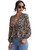 SOLY HUX Women's Floral Print Long Sleeve Deep V Neck Tie Front Ruffle Top Blouse Multicoloured L