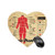 People Meat Chart Mouse pad Heart-Shaped 20x22cm
