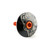 KustomCaps Sugar Skull -Through The Eye- 1 1/8inch Headset Cap Black w/Orange Bolt