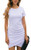 ECOWISH Women Dress Summer Casual Crew Neck Ruched Stretchy Bodycon T Shirt Short Mini Dress 104 White X-Large