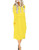MISFAY Women's Long Sleeve Pockets Empire Waist Pleated Loose Swing Casual Flare Midi Dress -M- Yellow- MISFAY Women's Long Sleeve Pockets Empire Waist Pleated Loose Swing Casual Flare Midi Dress -M- Yellow-