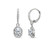 Sterling Silver Cubic Zirconia 7x5mm Oval Love Knot Leverback Earrings