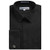 Gentlemens Collection Men's French Cuff Solid Dress Shirt -Cufflink Included- -Black- 16.5 Neck 32/33inch Sleeve-