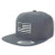 Armycrew Flexfit Oversize XXL Grey American Flag Embroidered Structured Flatbill Snapback Cap - Charcoal - 2XL