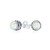 Bali Style Tiny Round White Created Opal Stone Stud Earrings Oxidized 925 Sterling Silver October Birthstone