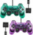 Wired Controller for PS2 Playstation 2 Dual Shock-Pack of 2-ClearPurple and ClearGreen-
