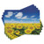 Ambesonne Sunflower Place Mats Set of 4- Fresh Sunflowers Field Under Clear Sky Clouds Countryside Farm Picture- Washable Fabric Placemats for Dining Room Kitchen Table Decor- Blue Green Yellow