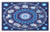 Lunarable Zodiac Doormat- Illustration of Astrology Signs in Circle Chart with Stars Birth Fortune Artwork- Decorative Polyester Floor Mat with Non-Skid Backing- 30inch X 18inch- Blue White