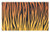 Lunarable Animal Print Doormat- Vertical Curvy Lines Stripped Tiger Skin Pattern Print Illustration- Decorative Polyester Floor Mat with Non-Skid Backing- 30inch X 18inch- Orange Black