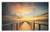 Lunarable Landscape Doormat- Wood Deck Bridge Sea at Sunset Horizon with Dramatic Sky Autumn Scenery Print- Decorative Polyester Floor Mat with Non-Skid Backing- 30inch X 18inch- Orange Blue