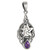 Sterling Silver Celtic Knot Pentacle Pendant with Natural Amethyst