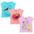 Sesame Street Elmo Cookie Monster Big Bird Little Girls 3 Pack T-Shirt 6-6X Pink/Blue