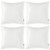 Velvet Soft Decorative Square Throw Pillow Case Cushion Covers Pillowcases with Poms for Livingroom Sofa Bedroom with Invisible Zipper 18x18in/45X45CM 4 Piece White
