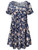 BELAROI Women's Summer Tunic Top Floral Print Swing T-Shirt Loose Dress-2X-Flower Navy 2-
