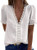 Asvivid Womens Summer Casual Romantic Lace Crochet V Neck Blouse Short Sleeve Tunic Shirts Tops White XXL Asvivid Womens Summer Casual Romantic Lace Crochet V Neck Blouse Short Sleeve Tunic Shirts Tops White XXL