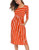 Women's Casual Plain Simple Pocket T-Shirt Loose Dress Orange-S